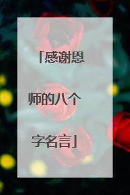 感谢恩师的八个字名言