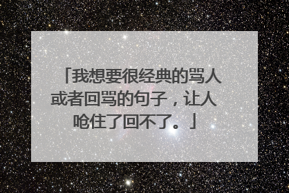 我想要很经典的骂人或者回骂的句子，让人呛住了回不了。