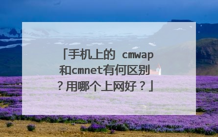 手机上的 cmwap 和cmnet有何区别？用哪个上网好？