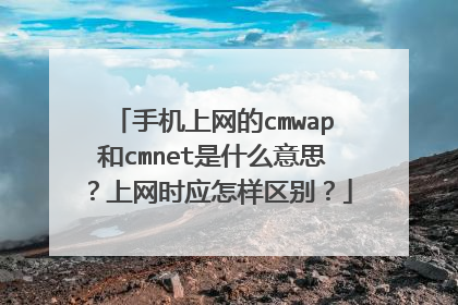 手机上网的cmwap和cmnet是什么意思？上网时应怎样区别？