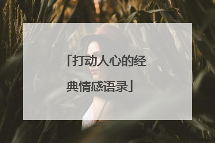 打动人心的经典情感语录