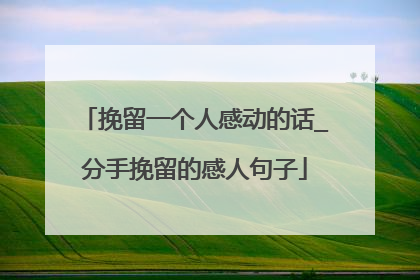 挽留一个人感动的话_分手挽留的感人句子