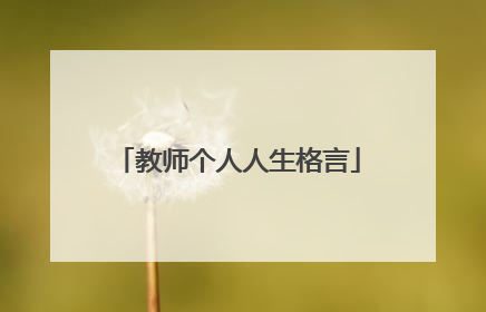 教师个人人生格言