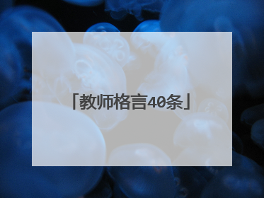 教师格言40条