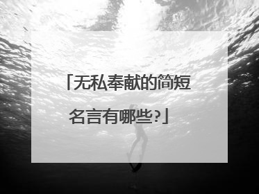 无私奉献的简短名言有哪些?