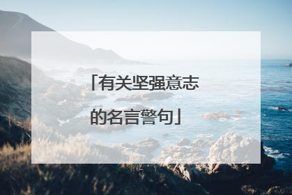 有关坚强意志的名言警句