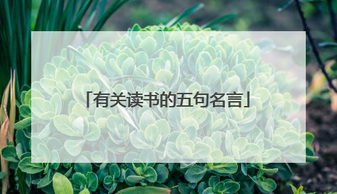 有关读书的五句名言