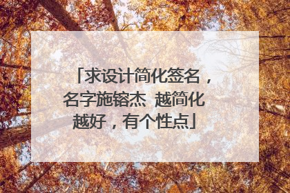 求设计简化签名，名字施镕杰 越简化越好，有个性点