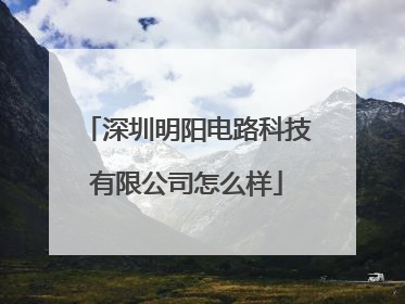 深圳明阳电路科技有限公司怎么样