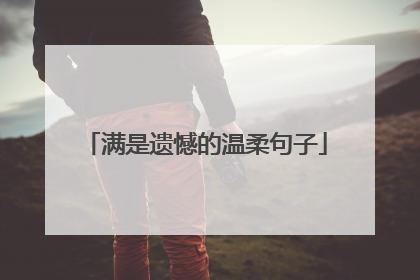 满是遗憾的温柔句子