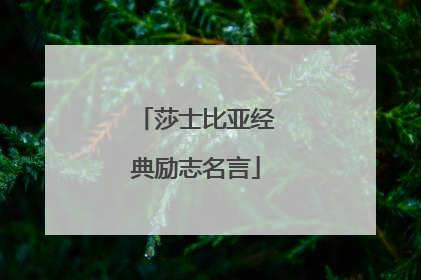 莎士比亚经典励志名言