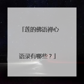 莲的佛语禅心语录有哪些？