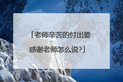 老师辛苦的付出要感谢老师怎么说?