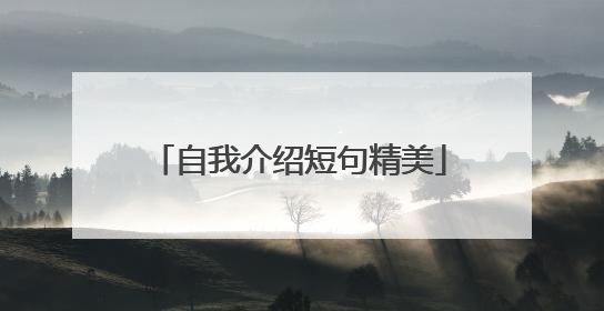 自我介绍短句精美