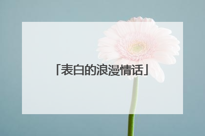 表白的浪漫情话