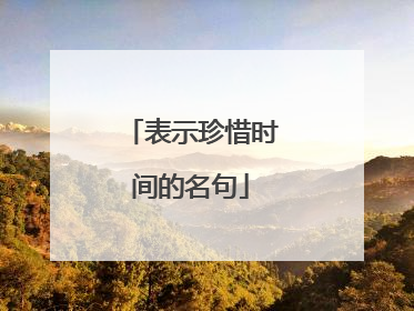 表示珍惜时间的名句