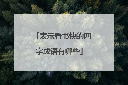 表示看书快的四字成语有哪些