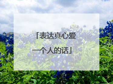 表达真心爱一个人的话