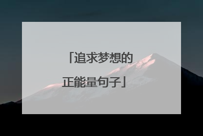 追求梦想的正能量句子