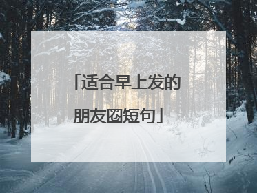 适合早上发的朋友圈短句