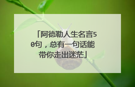 阿德勒人生名言50句，总有一句话能带你走出迷茫