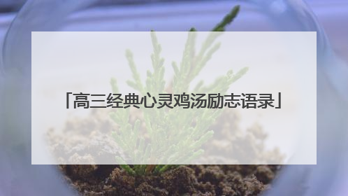 高三经典心灵鸡汤励志语录