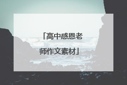 高中感恩老师作文素材