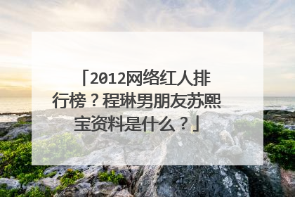 2012网络红人排行榜？程琳男朋友苏熙宝资料是什么？