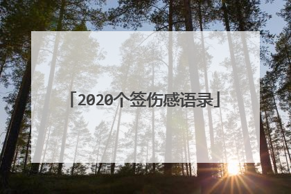 2020个签伤感语录