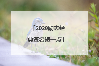 2020励志经典签名短一点