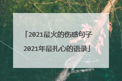 2021最火的伤感句子 2021年最扎心的语录