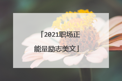 2021职场正能量励志美文