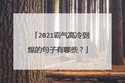 2021霸气高冷到爆的句子有哪些？