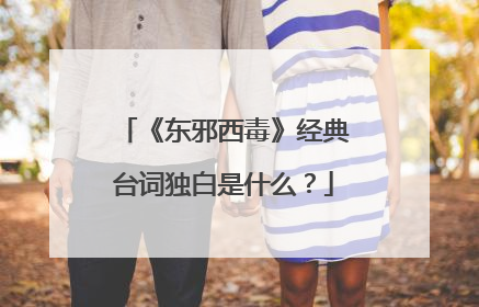 《东邪西毒》经典台词独白是什么？