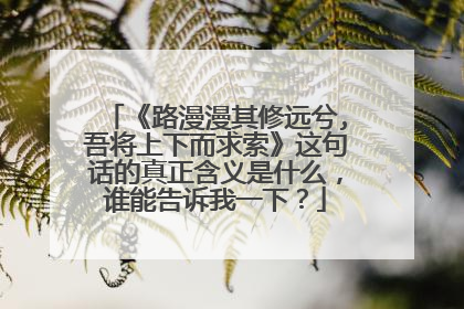 《路漫漫其修远兮,吾将上下而求索》这句话的真正含义是什么，谁能告诉我一下？