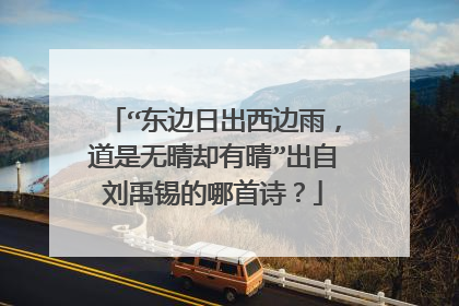 “东边日出西边雨，道是无晴却有晴”出自刘禹锡的哪首诗？