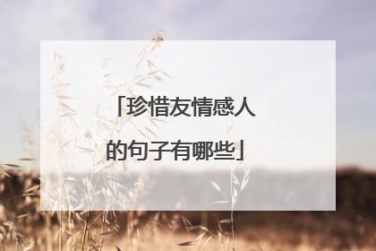 珍惜友情感人的句子有哪些