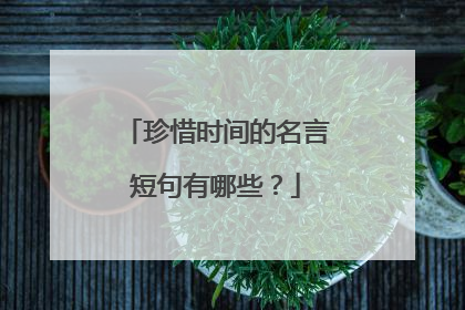 珍惜时间的名言短句有哪些？