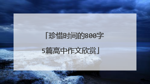 珍惜时间的800字5篇高中作文欣赏