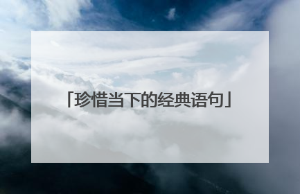 珍惜当下的经典语句