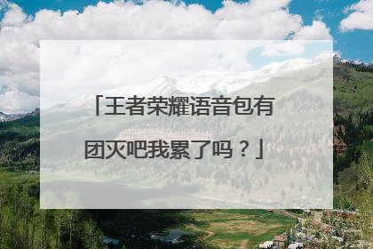 王者荣耀语音包有团灭吧我累了吗？