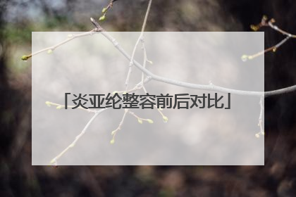 炎亚纶整容前后对比