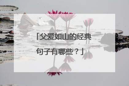 父爱如山的经典句子有哪些？