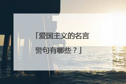 爱国主义的名言警句有哪些？