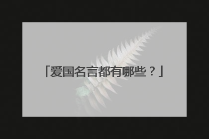 爱国名言都有哪些？