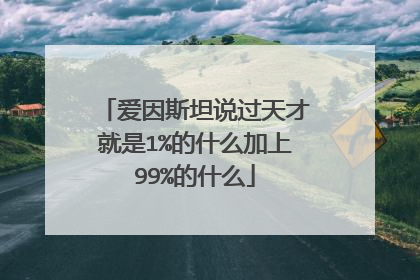 爱因斯坦说过天才就是1%的什么加上99%的什么