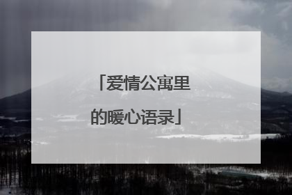 爱情公寓里的暖心语录