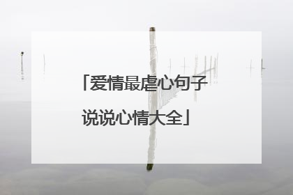 爱情最虐心句子说说心情大全