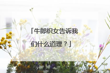 牛郎织女告诉我们什么道理？