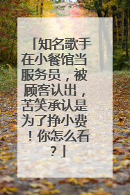 知名歌手在小餐馆当服务员，被顾客认出，苦笑承认是为了挣小费！你怎么看？